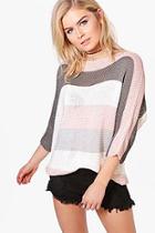 Boohoo Daisy Oversized Striped Jumper