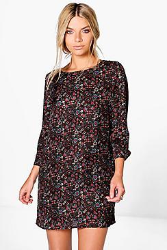 Boohoo Aislinn Artisan Floral Shift Dress