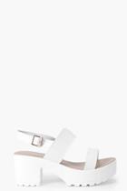 Boohoo Ella Two Part Cleated Sandal White