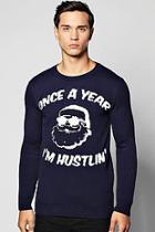 Boohoo Once A Year I'm Hustlin' Christmas Jumper