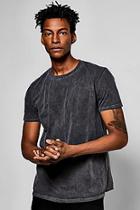 Boohoo Oil Washed Distressed Hem T-shirt