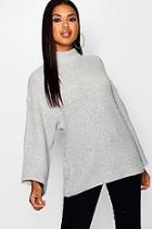 Boohoo Oversized Jumper With Funnel Neck