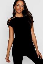 Boohoo Shoulder Detail Rib T-shirt