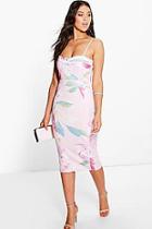 Boohoo Glenda Floral Strappy Sweetheart Midi Dress