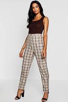 Boohoo Tall Checked Woven Tapered Pants