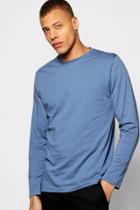 Boohoo Long Sleeve Crew Neck T Shirt Denim