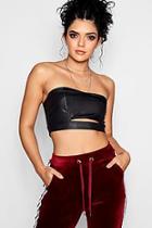 Boohoo Sakia Matte Pu Cut Out Bandeau