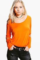 Boohoo Isabelle Oversized Cut Out Elbow Top