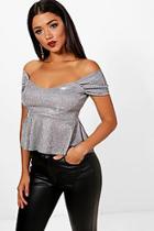 Boohoo Off The Shoulder Peplum Top