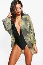 Boohoo Emily Bumble Dip Hem Beach Kimono