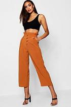 Boohoo Woven Button Front Culotte Trousers