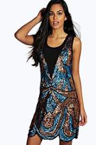 Boohoo Boutique Ciara All Over Embellished Shift Dress