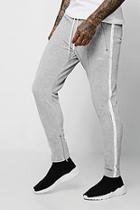 Boohoo Velour Man Signature Joggers With Side Tape