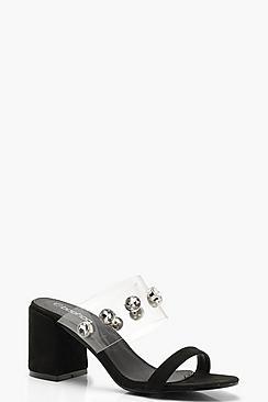 Boohoo Diamante Clear Mules