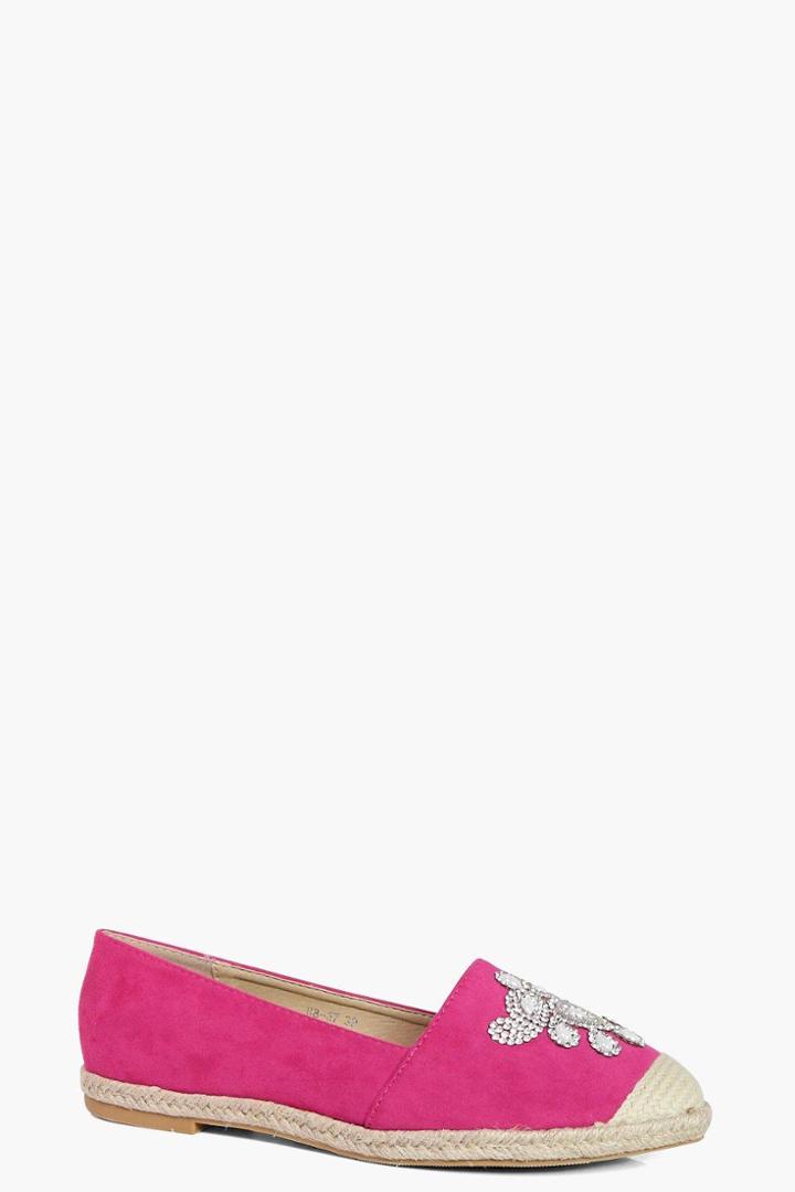 Boohoo Maya Embellished Espadrille Pink