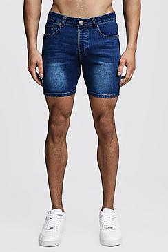 Boohoo Skinny Fit Denim Shorts With Tape Detail