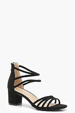 Boohoo Maya Strappy Low Block Heels