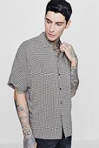 Boohoo Geo Print Short Sleeve Oversized Revere Shirt