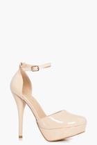 Boohoo Anna Close Round Toe Platform Nude