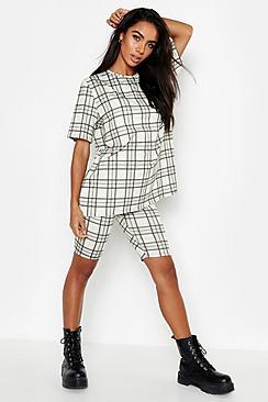 Boohoo Check Oversized T-shirt