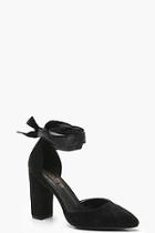 Boohoo Wide Fit Wrap Pointed Court Shoes