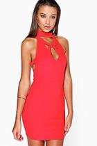 Boohoo Hannah Cross Plunge Mini Dress