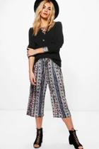 Boohoo Tess Jersey Printed Culottes Multi