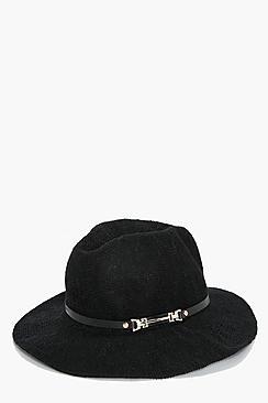 Boohoo Harriet Metal Trim Fedora