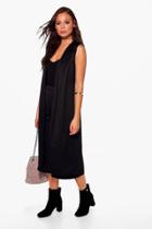 Boohoo Jasmine Sleeveless Duster & Culotte Set Black