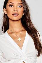 Boohoo Holographic Sovereign Pendant Necklace