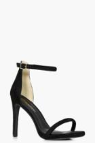Boohoo Willow Wide Fit Two Part Heels Black