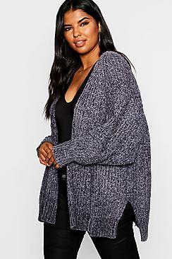 Boohoo Plus Oversized Chenille Cardigan