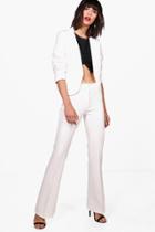 Boohoo Erin Premium Wide Leg Tailored Suit Trouser White