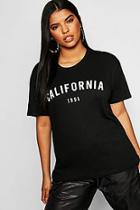 Boohoo Plus California 1991 Slogan T-shirt