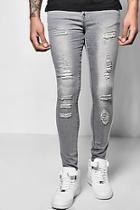 Boohoo All Over Ripped Super Skinny Fit Jeans