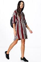 Boohoo Sally Stripe Shirt Dress