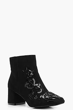 Boohoo Ella Embellished Beaded Ankle Boot