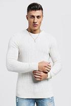 Boohoo Muscle Fit Ribbed Crew Neck Sweater