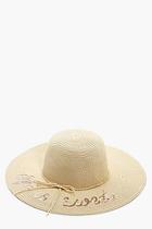 Boohoo Louise Sequin Slogan Straw Hat