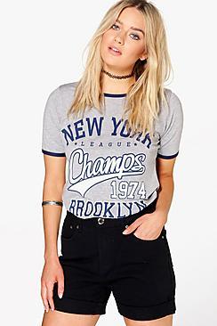 Boohoo Hatty High Waisted Denim Mom Shorts