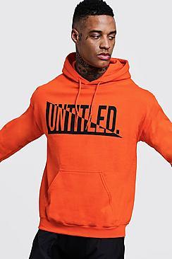 Boohoo Untitled Chest Print Over The Head Hoodie