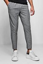 Boohoo Smart Check Cropped Jogger Trouser