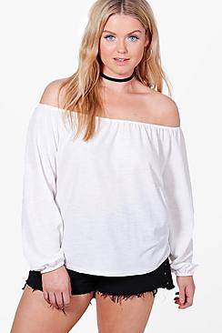 Boohoo Plus Naomi Off The Shoulder Top
