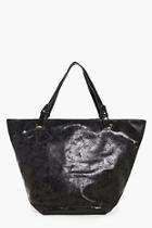 Boohoo Eloise Metallic Distressed Shopper Bag