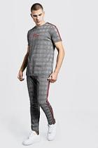 Boohoo Man Signature Check Jacquard T-shirt Tracksuit