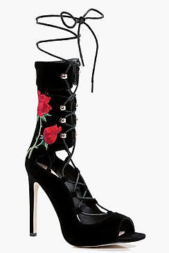 Boohoo Sarah Ankle Band Lace Up Heel
