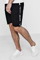 Boohoo Man Tape Jersey Mid Length Shorts