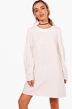 Boohoo Aanna Volumised Sleeve Shift Dress