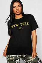 Boohoo Plus New York Slogan T-shirt