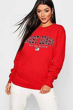 Boohoo West Coast Slogan Sweat